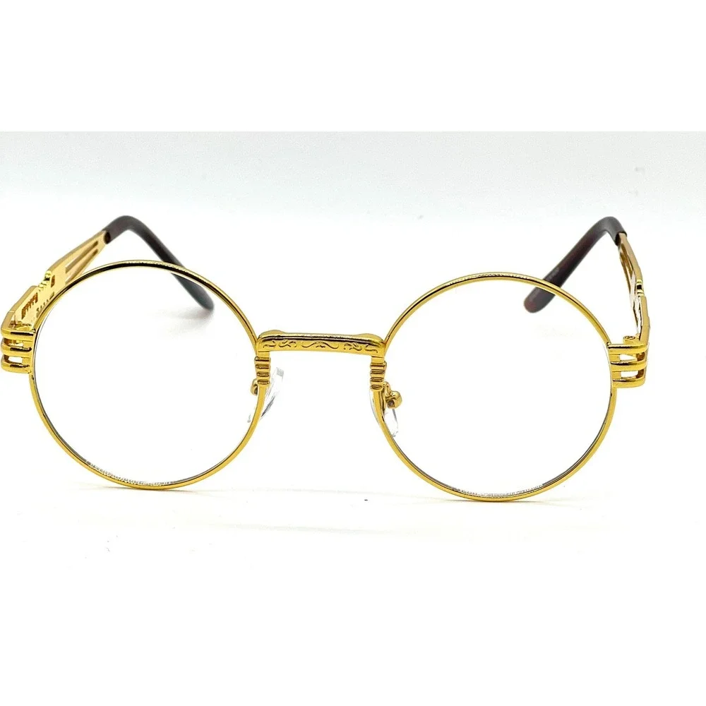 Metal Frame Retro Round Clear‎ Lens Glasses Street Wear Gangster Hip Hop Cholo